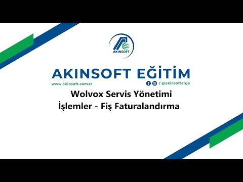 Wolvox Servis Yönetimi - İşlemler - Fiş Faturalandırma