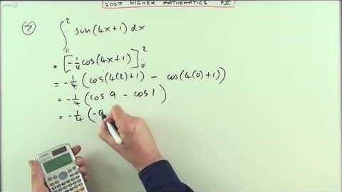 2007 SQA Higher Maths:  paper 2 no.7   Trig integration