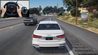 2020 Audi A6 - Gta 5 Steering Wheel - Logitech G29 Gameplay