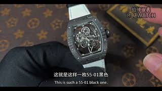 新品理查德RM55-01黑碳NTPT，如何分辨帕玛强尼机芯改装细节工艺#RichardMille#Parmigiani