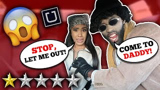 Picking Up My GIRLFRIEND In An UBER Under Disguise * SHE JUMPS OUT*