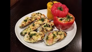 Перцы фаршированные морепродуктами. Рецепт Димы Кулинахера. Перцы фаршированные морепродуктами. Рецепт Димы Кулинахера.