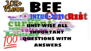 #jntuh #R18 #bee #all #units #importent #questions #with #answers #basic #electrical #engineering