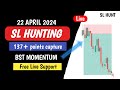 Live banknifty sl hunting trade  banknifty intraday trade  22 april 2024