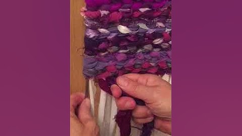 Twined Rag Rug Turning a Row