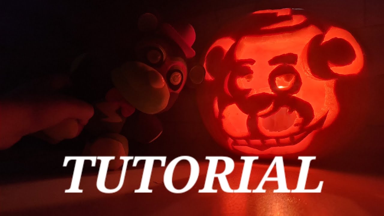 How To Make A Freddy Fazbear Pumpkin For Halloween - YouTube