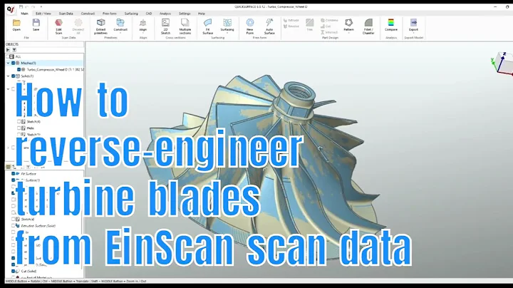 Reverse Engineering from Scan Data with QUICKSURFACE | Turbine Wheel from Turbocharger