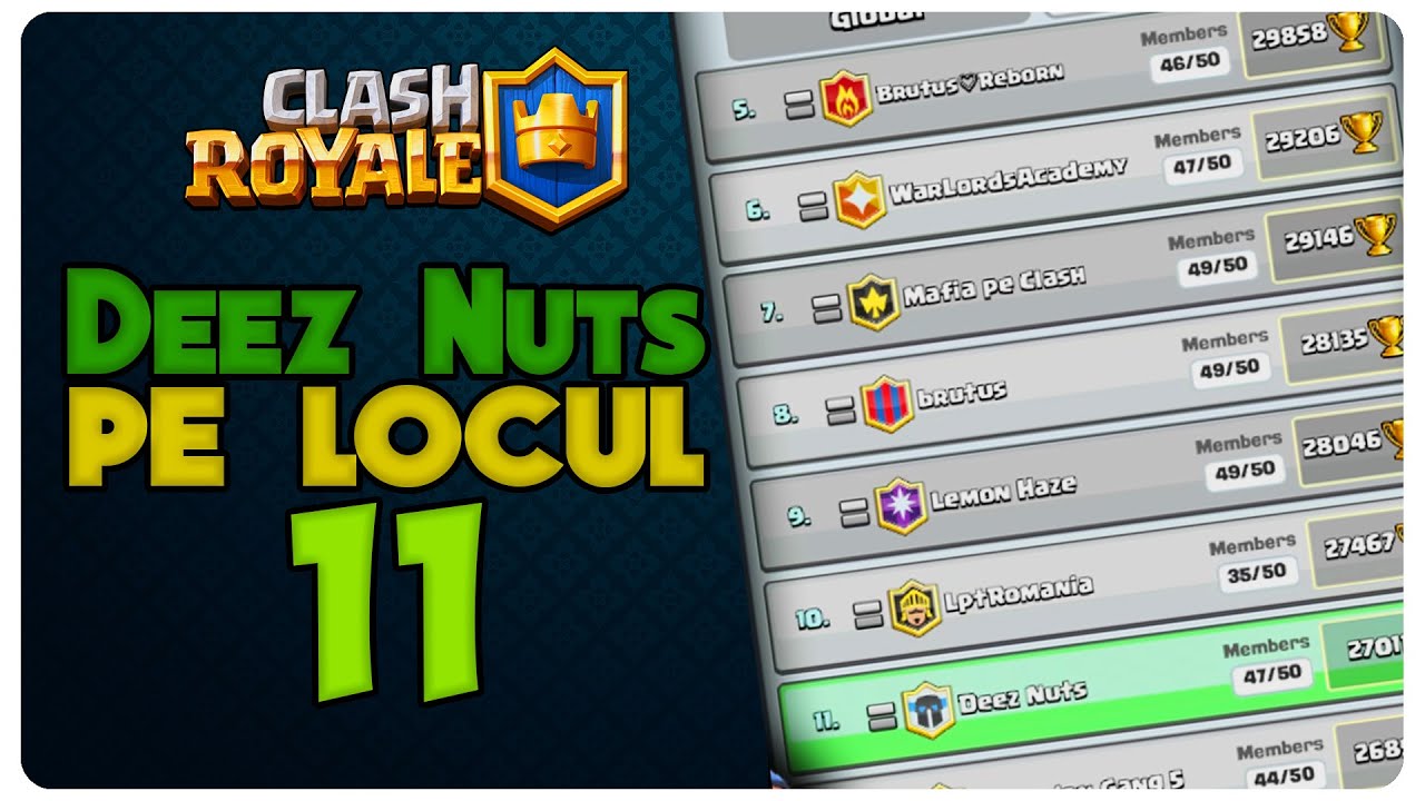 Deez Nuts pe locul 11 | Clash Royale Romania