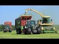 Grass chopping with a Krone Big X 700 + 2x Fendt 820 with Strautmann Giga- Vitesse CFS 4001