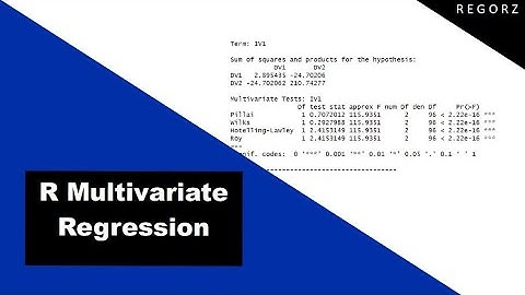 Multivariate (Not: Multiple) Regression with R