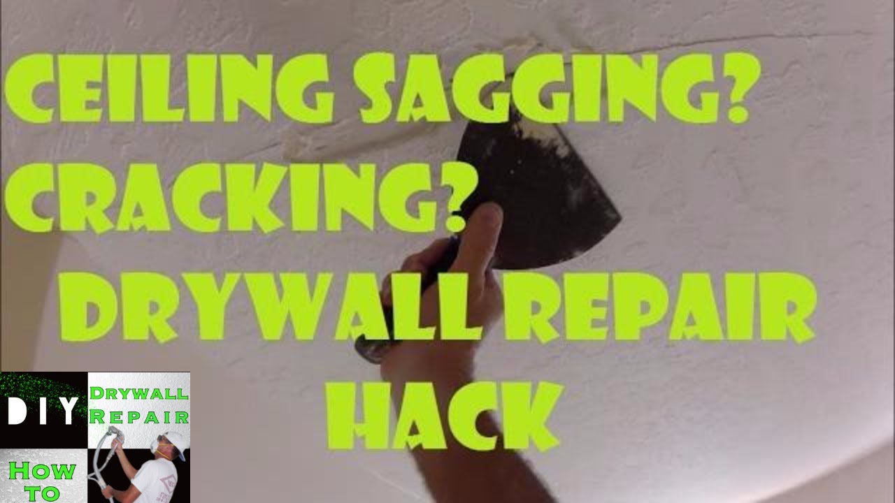 How To Fix Sagging Drywall Ceiling Crack Repair Trick Drywall Finishing Skip Trowel Repair Match