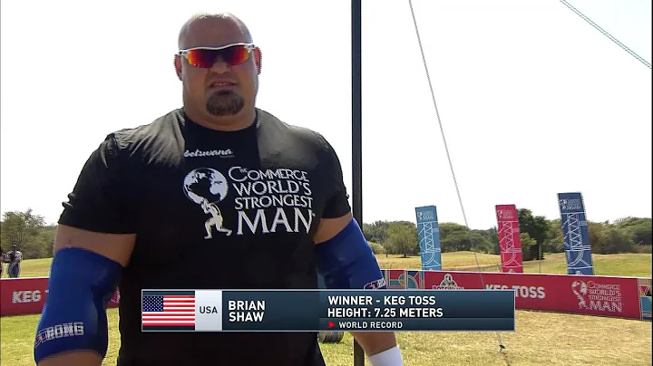 WORLD RECORD: Brian Shaw Beats Hafþór Júlíus Björnsson's Keg Toss Mark | 2016