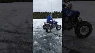 Yamaha raptor 250 and riding in Winter.