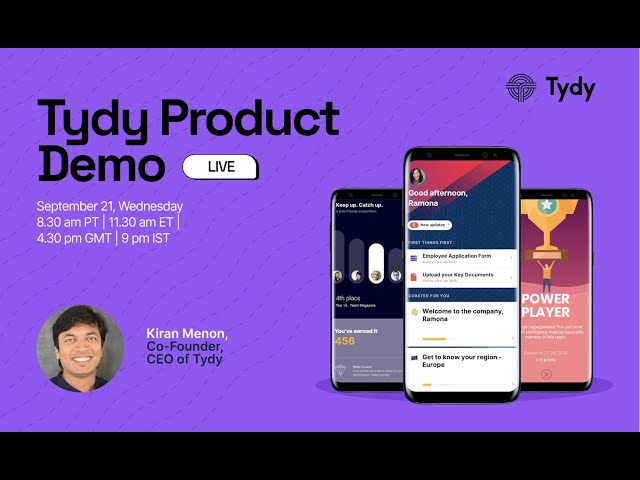 Tydy Product Demo - We're Live!