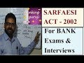 SARFAESI ACT 2002 // For Bank exams and Interview // Banking Awareness