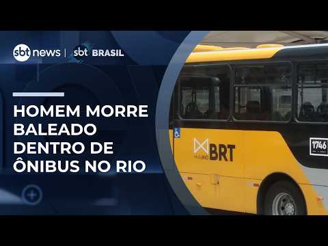 Passenger dies after being struck by a stray bullet on BRT bus in Rio | #SBTBrasil