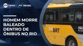 Passenger dies after being struck by a stray bullet on BRT bus in Rio | #SBTBrasil
