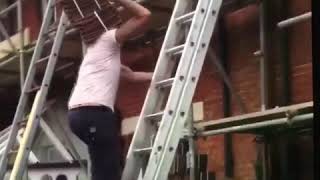 Loading a roof by ladder