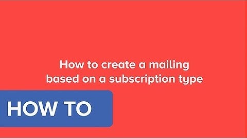 How to create a mailing based on a subscription type in SuperOffice CRM 8