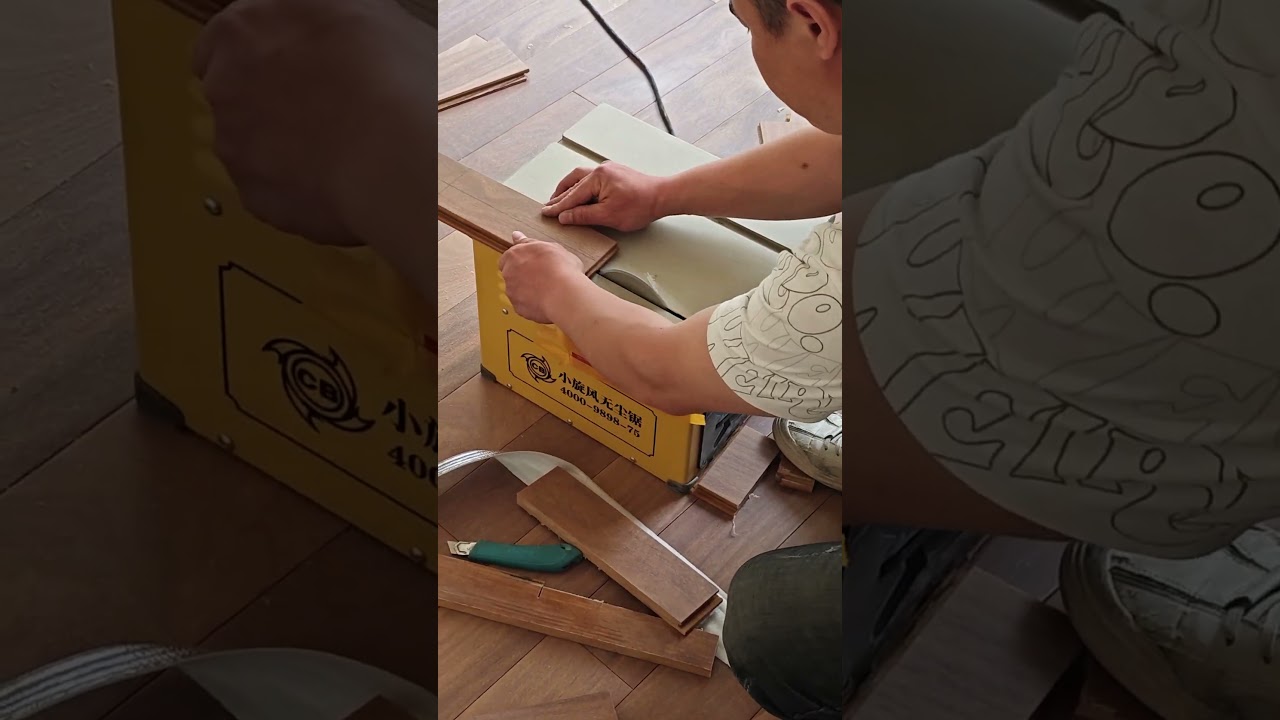 Cutting wooden floors - good machinery works easily