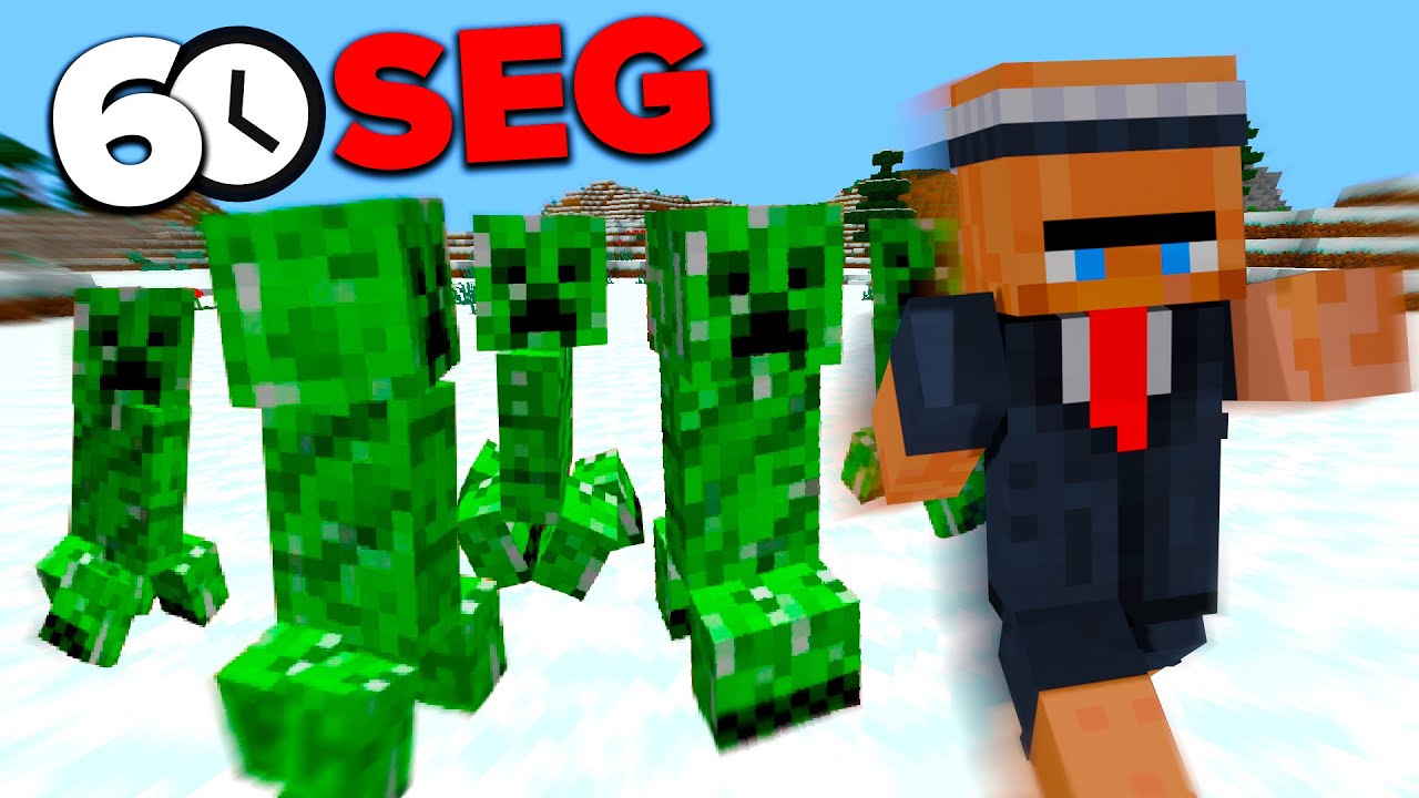 Vencí MINECRAFT pero CREEPERS EXPLOTAN cada MINUTO