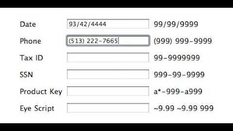 Input Masks in Web Forms
