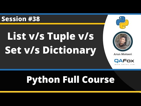 List Versus Tuple Versus Set Versus Dictionary (Python Tutorial - Part 38)