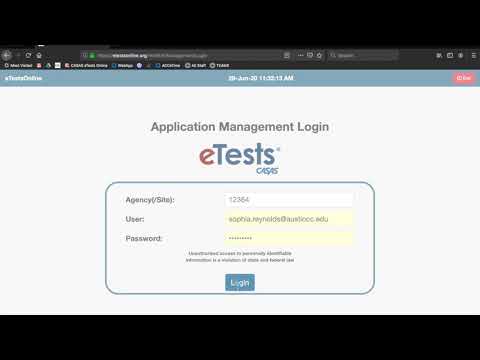 Logging in to CASAS eTests (Refesher)