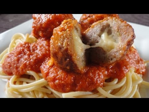 Mozzarella Stuffed Meatballs