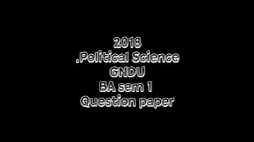 Political Science BA sem 1 SAMPLE paper 2018 @thesoftskillssolution