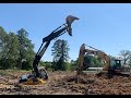 Stuck Trackhoe Recovery In Wet Stump Field! Accident Swamp Caterpillar Excavator