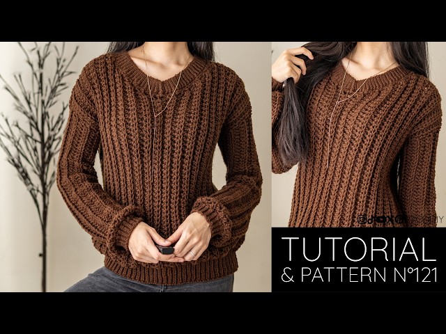 Crochet Comfy V Neck Sweater | Pattern & Tutorial #121 - YouTube