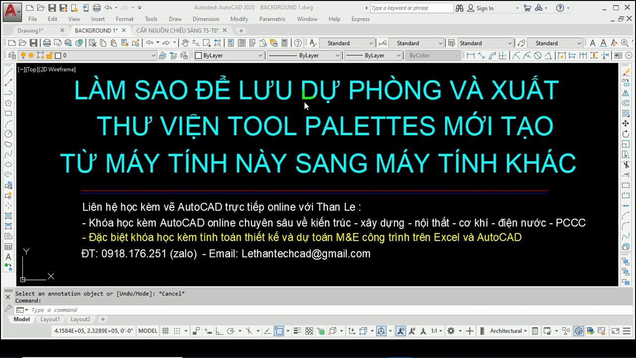 Xuất Thư Viện Tool Palettes Mới Trong Cad Sang Máy Tính Khác Và Lưu Dự Phòng - Autocad 2020