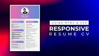 Responsive Resume CV Website design using HTML CSS | Online CV Design