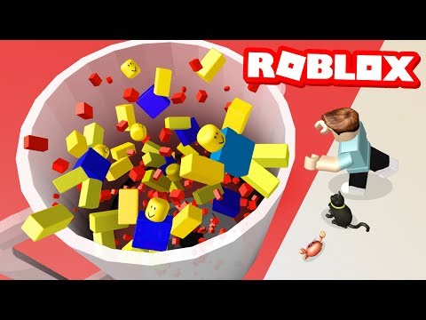 Push Noobs Into A Blender In Roblox Youtube - noob scary denisdaily roblox shirt roblox