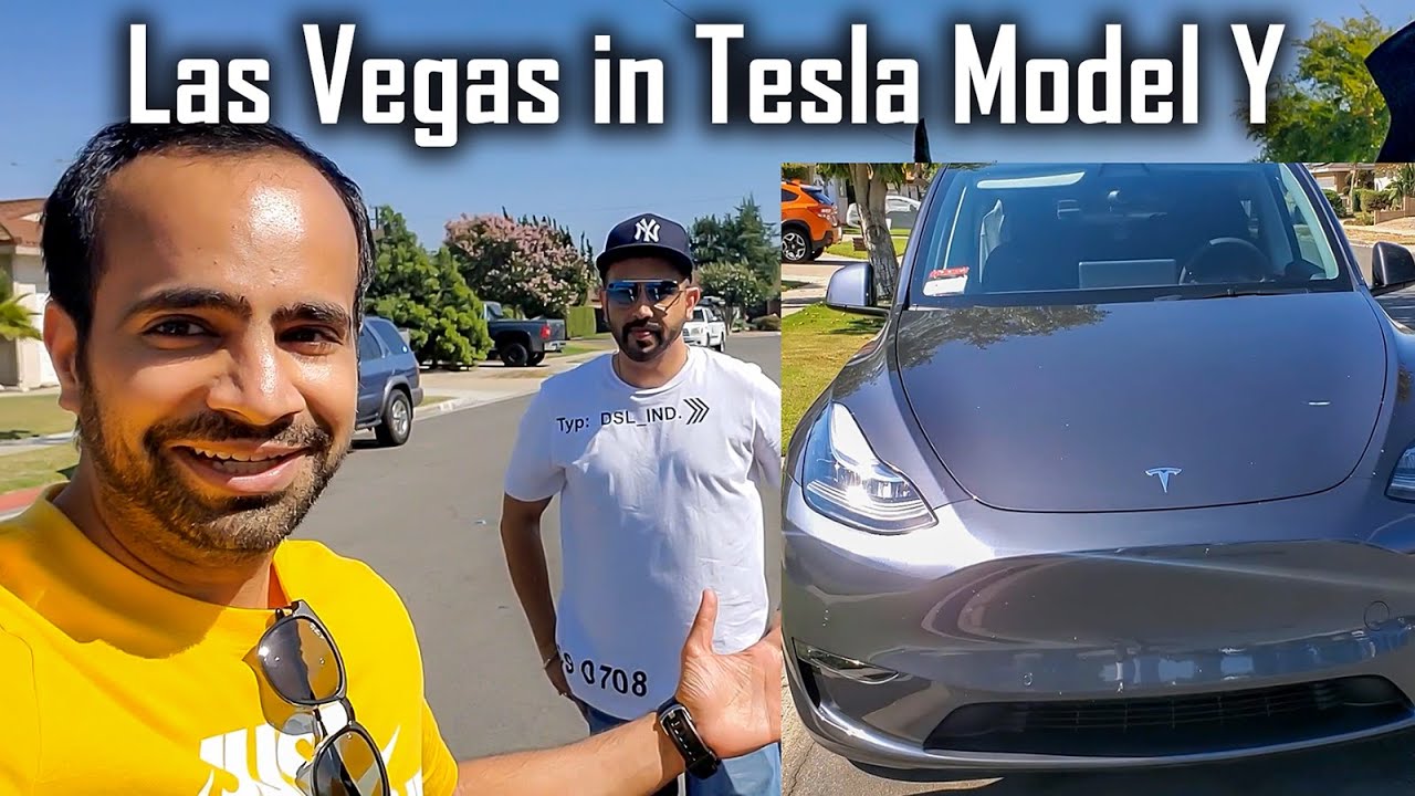 Driving to Vegas in Tesla Model Y Driving Tesla For the First Time