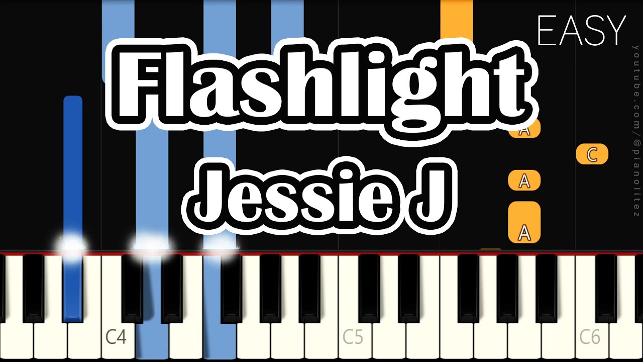 Flashlight Jessie J EASY PIANO TUTORIAL SLOW VERSION MELODY AND