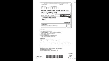 Pearson EDEXCEL GCSE Combined Science Physics Paper 1 Higher Tier 2025