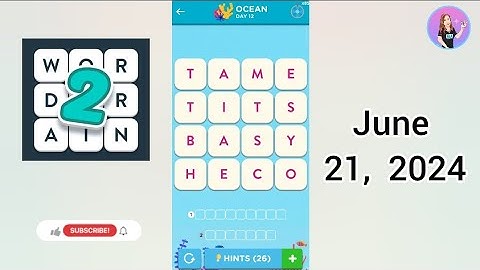 WordBrain 2 Ocean Event Day 12 June 21, 2024 Solution