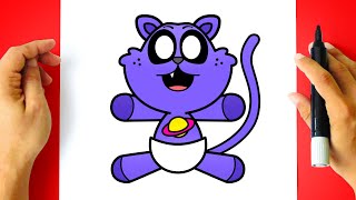 How to DRAW CATNAP JUNIOR  Smiling Critters  GameToons