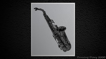 How to Draw Realistic Saxophone - Step by Step Tutorial By || Ravi Katiyar || Drawing Diary 2000 ||