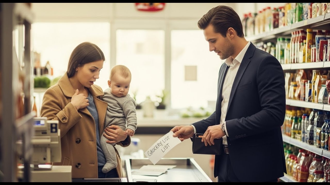 Single Mom with Her Baby Drops a Grocery List — Billionaire Pays and Says, “Now You’ll Have It All”