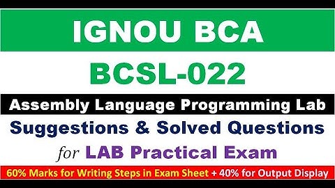 [BCSL 032 Previous Question Paper] [BCSL 032 Important Questions] [BCSL 032 Question Paper] 8086 LAB