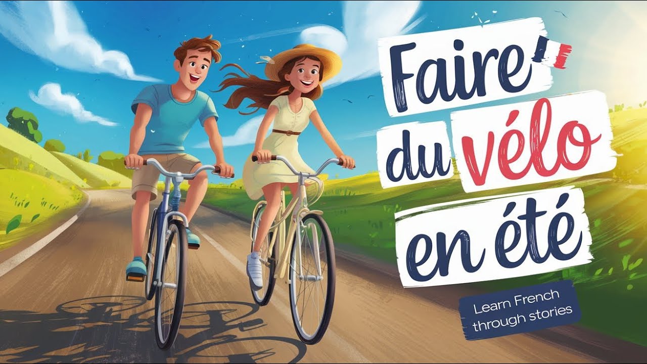 START LEARNING French with this Simple Story |  IMPROVE YOUR FRENCH (A1-A2)  Biking in Summer
