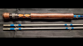 Schell Custom Fly Rods 6 Weight, 80 Bamboo 2 Piece 2 Tip Aluminum Color Medium-Fast Action