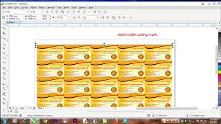 Visiting Card Set & cutting mark on 12x18 Sheet for Digital Print in CorelDraw screenshot 1