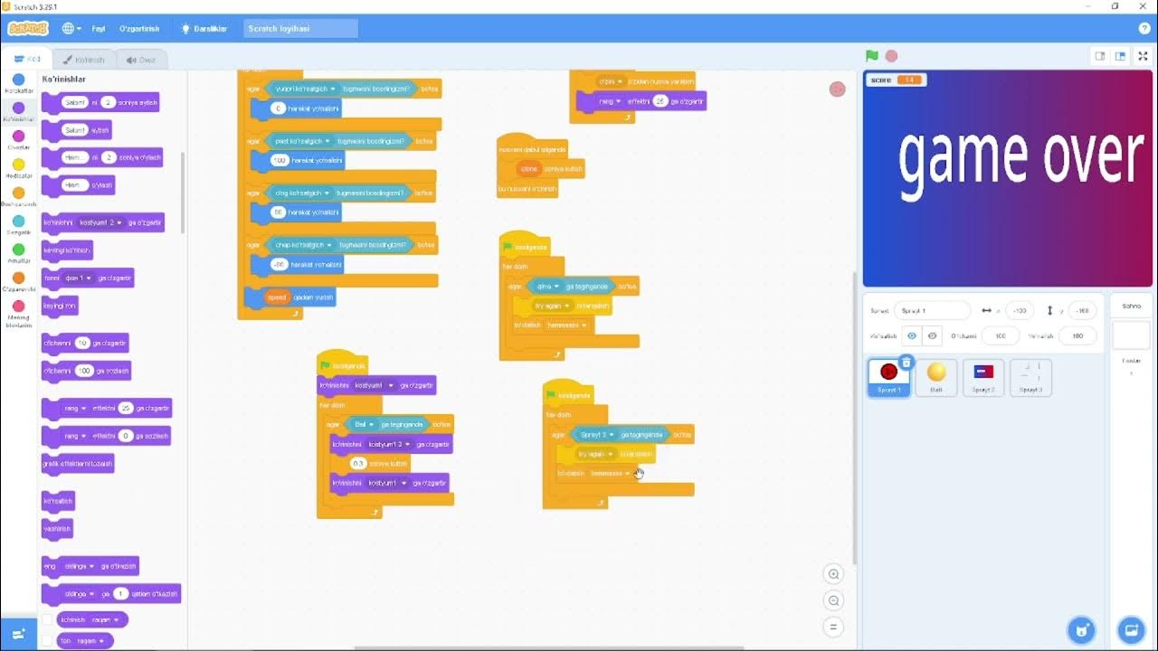 Scratch dasturida o yin yaratish. Scratch dasturida o yin yaratish
