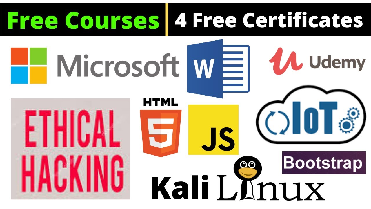 Udemy Free Certificate Courses Microsoft Word Kali Linux Ethical Hacking Online Classes 