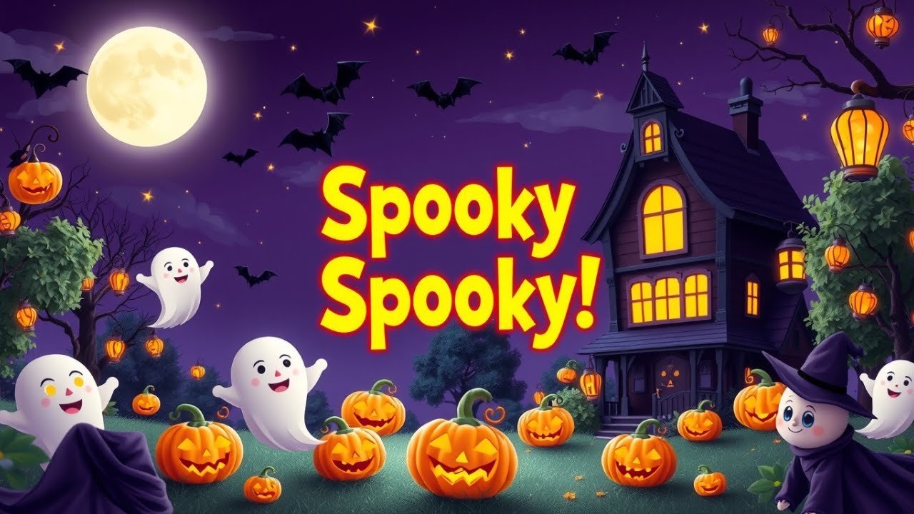 Spooky Spooky | Halloween Song for Kids | Friendly Ghosts, Pumpkins & Monsters