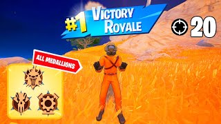 High Elimination Solo Win Gameplay | NEW EMPLOYEE SKIN| ALL MEDALLIONS | Fortnite Ch5 S3 Zero Builds